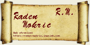 Raden Mokrić vizit kartica